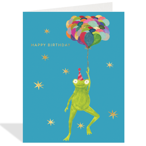Halfpenny Postage Greeting Card - Birthday Frog