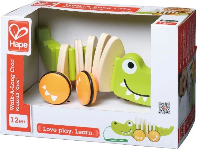 Hape Toddler Pull Walk-A-Long Crocodile - Treasure Island Toys