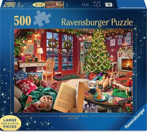 Ravensburger Puzzle Holiday 500 Piece Large Format, Cozy Christmas Retreat - Treasure Island Toys