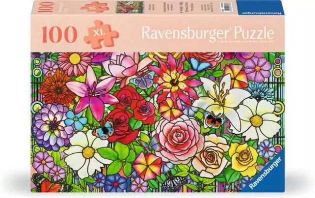 Ravensburger Puzzle 100 Piece XL, TIffany Flowers - Treasure Island Toys
