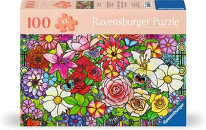 Ravensburger Puzzle 100 Piece XL, TIffany Flowers - Treasure Island Toys