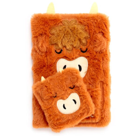 Puckator Plush Notebook & Pad Highland Cow - Treasure Island Toys
