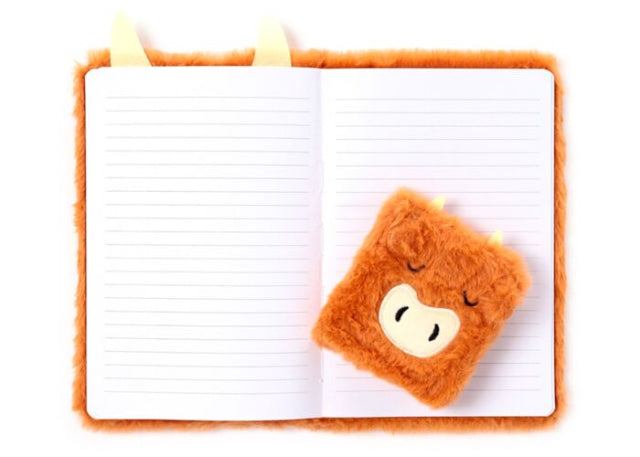 Puckator Plush Notebook & Pad Highland Cow - Treasure Island Toys