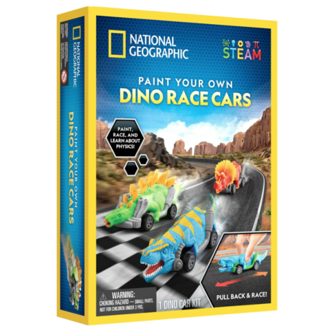 National Geographic Paint Your Own Dino Race Cars - Treasure Island Toys