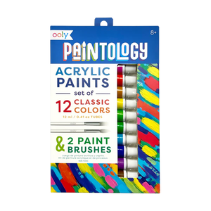 Ooly Paintology Acrylic Paints + 2 Brushes - Classic Colours