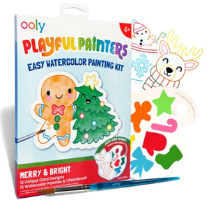 Ooly Playful Painters: Easy Watercolor Painting Kit - Merry & Bright - Treasure Island Toys