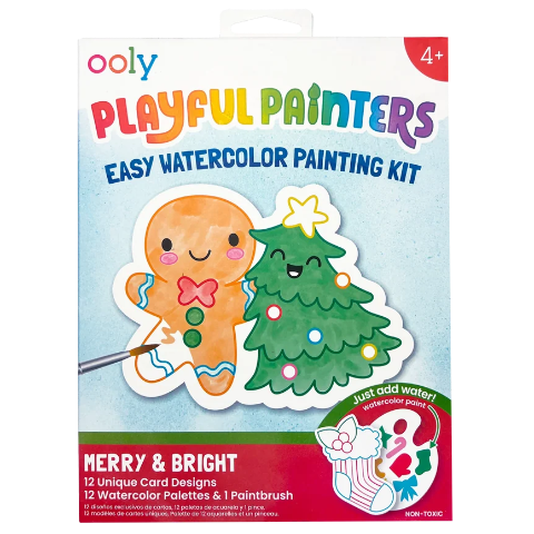 Ooly Playful Painters: Easy Watercolor Painting Kit - Merry & Bright - Treasure Island Toys