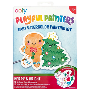 Ooly Playful Painters: Easy Watercolor Painting Kit - Merry & Bright - Treasure Island Toys