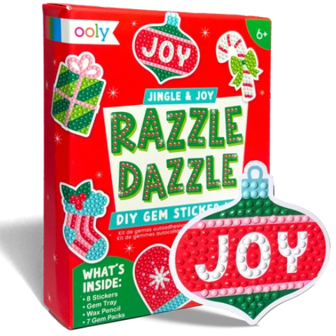 Ooly Mini Razzle Dazzle: D.I.Y. Gem Sticker Kit - Jingle & Joy - Treasure Island Toys