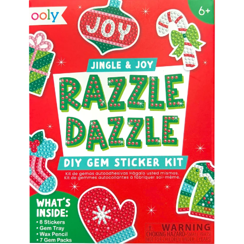 Ooly Mini Razzle Dazzle: D.I.Y. Gem Sticker Kit - Jingle & Joy - Treasure Island Toys