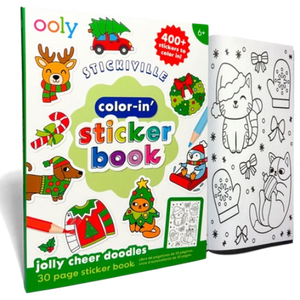 Ooly Stickiville: Color-in' Sticker Book - Jolly Cheer Doodles - Treasure Island Toys