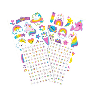 Ooly Tattoo-Palooza Tattoos & Nail Stickers - Unicorns & Rainbows - Treasure Island Toys