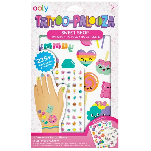 Ooly Tattoo-Palooza Tattoos & Nail Stickers - Sweet Shop - Treasure Island Toys