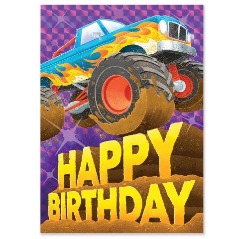 Greeting Card Birthday - Big Wheel Truck