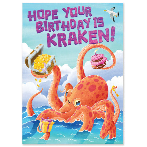 Greeting Card Birthday - Kracken - Treasure Island Toys