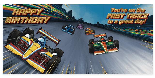 Greeting Card Birthday - Race Car - Treasure Island Toys