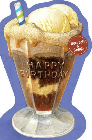 Greeting Card Birthday - Scratch N' Sniff Root Beer Float - Treasure Island Toys