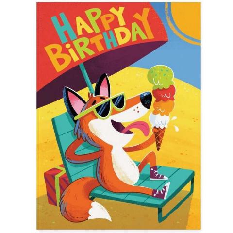 Greeting Card Birthday - Fox - Treasure Island Toys