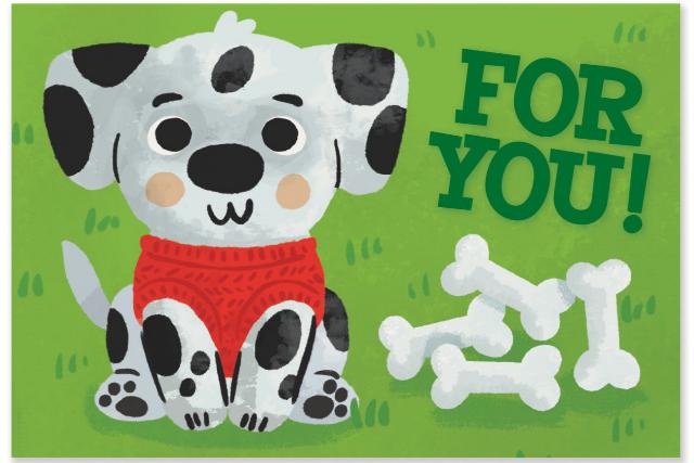 Greeting Card Enclosure - Polka Dot Puppy - Treasure Island Toys