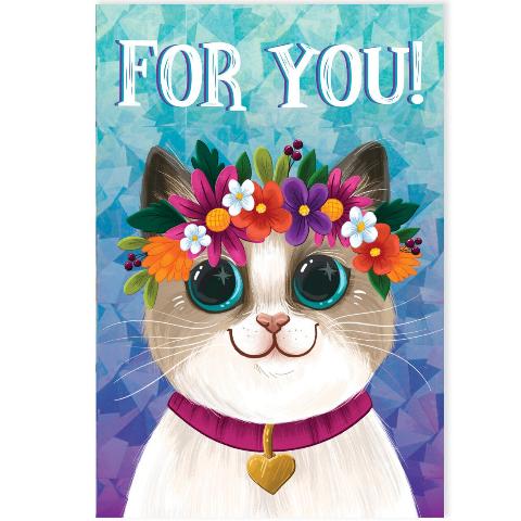 Greeting Card Enclosure - Pretty Crown on Kitty