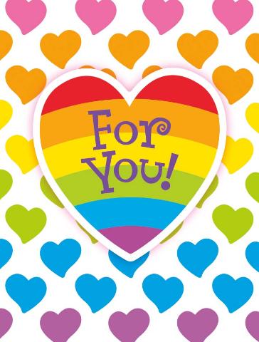 Greeting Card Enclosure - Rainbow Hearts - Treasure Island Toys