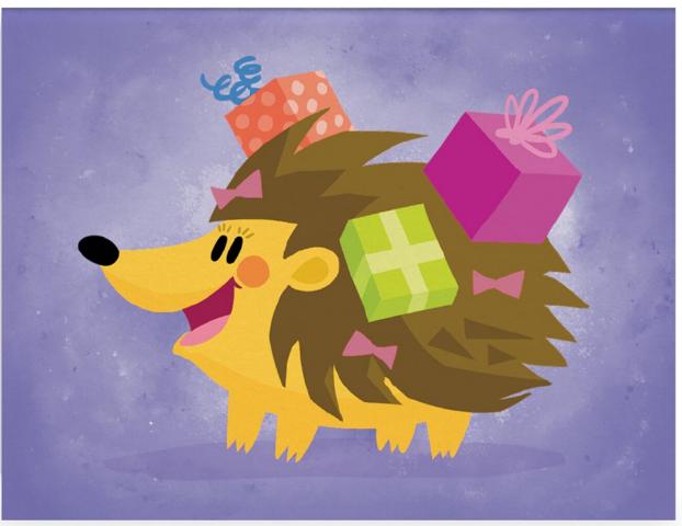 Greeting Card Enclosure - Hedgehog