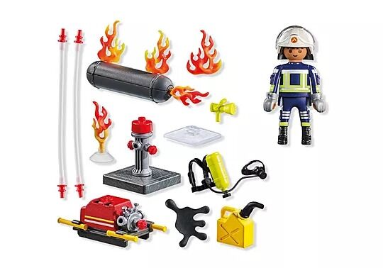 Playmobil Action Heroes Fire Firefighter with Water Pump - Treasure Island Toys