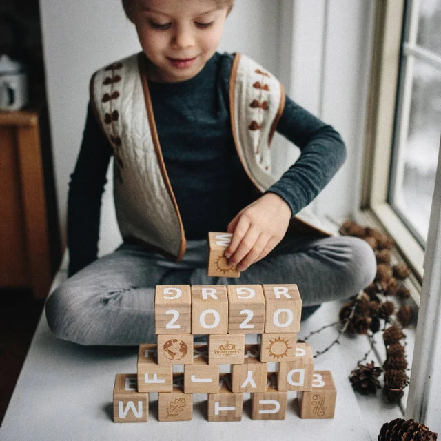 Kinderfeets Bamboo ABC Wooden Blocks