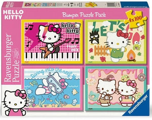 Ravensburger Bumper Puzzle 4 x 100 Piece, Hello Kitty - Treasure Island Toys