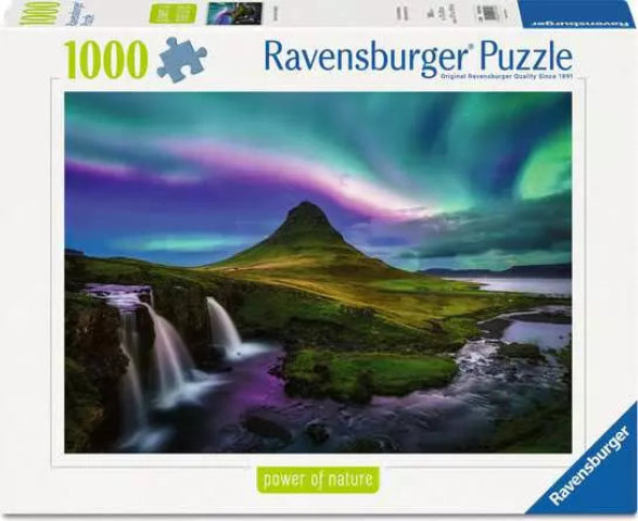 Ravensburger Puzzle 1000 Piece, Aurora Over Kirkjufell - Treasure Island Toys