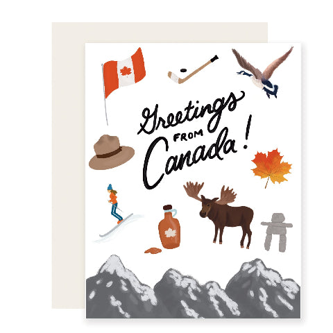 Halfpenny Postage Greeting Card - Canadian Icons