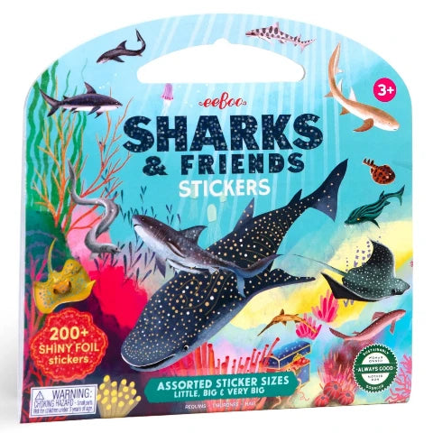eeBoo Shiny Stickers Sharks & Friends - Treasure Island Toys