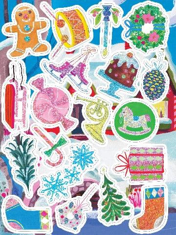 eeBoo Shiny Stickers Holiday in the Woods - Treasure Island Toys