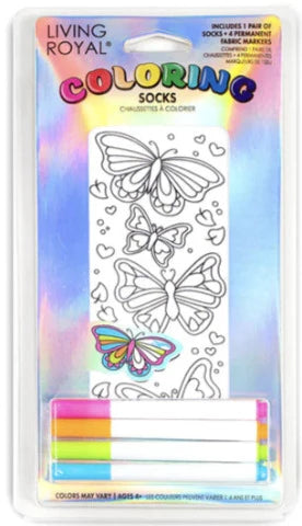 Living Royal Colouring Ankle Socks Butterfly - Treasure Island Toys