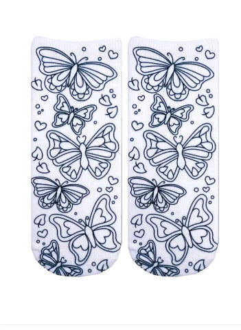 Living Royal Colouring Ankle Socks Butterfly - Treasure Island Toys