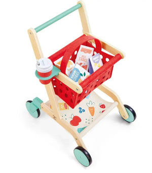 Hape Pretend Little Shopper's Cart & Basket - Treasure Island Toys