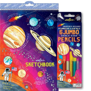 eeBoo Art - Solar System Jumbo Double-Ended Coloured Pencils - Treasure Island Toys