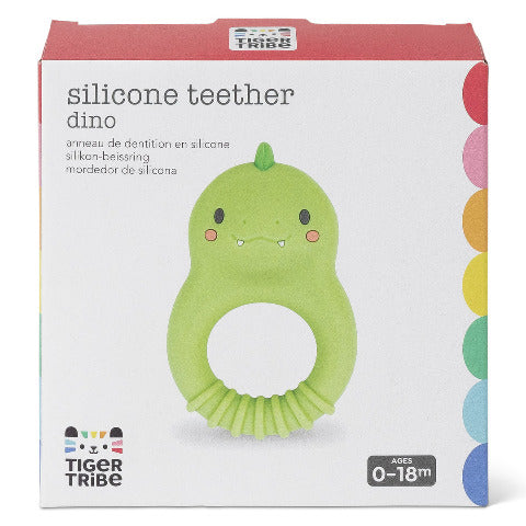 Tiger Tribe Baby Silicone Teether Dino - Treasure Island Toys