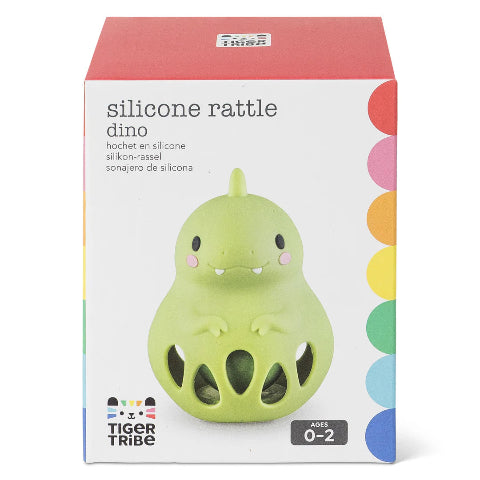 Tiger Tribe Baby Silicone Rattle Dino
