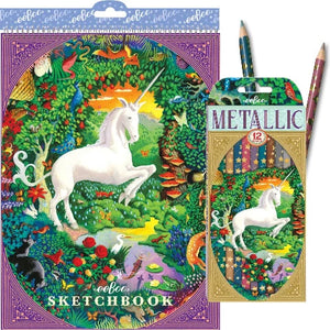 eeBoo Art - Unicorn Garden Double-Sided Color Pencils - Treasure Island Toys