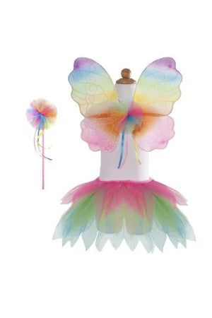 Great Pretenders Tutu -  Neon Rainbow Skirt, Wings and Wand Set - Treasure Island Toys