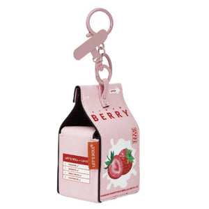 Let's Roll Earphone Bag Strawberry Milk