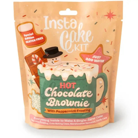 InstaCake Holiday Hot Chocolate Gluten Free Brownie - Peppermint Frosting - Treasure Island Toys