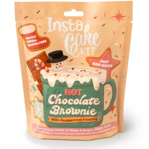 InstaCake Holiday Hot Chocolate Gluten Free Brownie - Peppermint Frosting