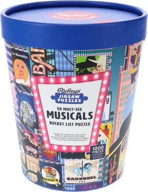 Ridley's Games Bucket List Puzzle 50 Must-See Musicals, 1000 Piece