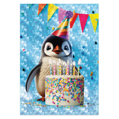 Greeting Card Birthday - Penguin Photo Real - Treasure Island Toys