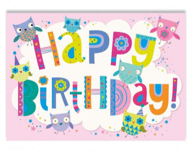 Greeting Card Birthday - Glitter Happy Birthday Owls - Treasure Island Toys