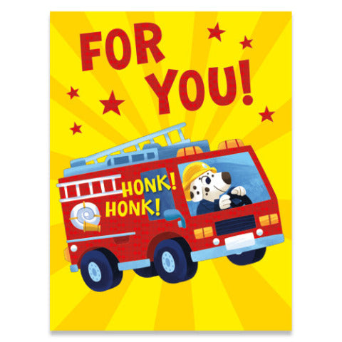 Greeting Card Enclosure -  Firetruck - Treasure Island Toys
