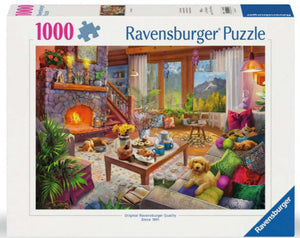 Ravensburger Puzzle 1000 Piece, Cozy Cabin - Treasure Island Toys