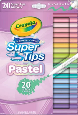 Crayola Markers Washable Super Tip Pastel 20 Pack - Treasure